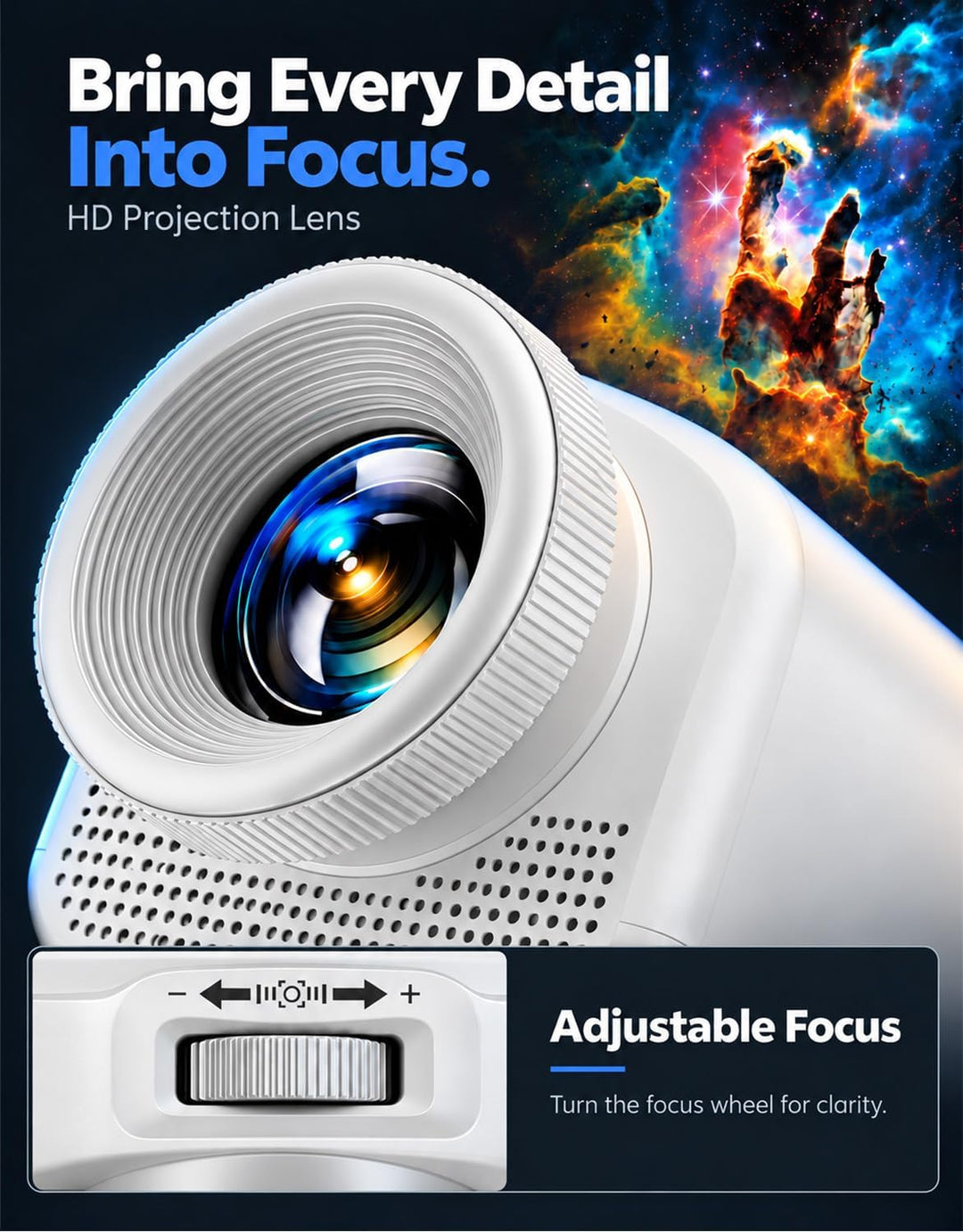 Holographic 3D Projector - 60 Dynamic Scenes, Bluetooth Speaker, Remote Control, Night Light