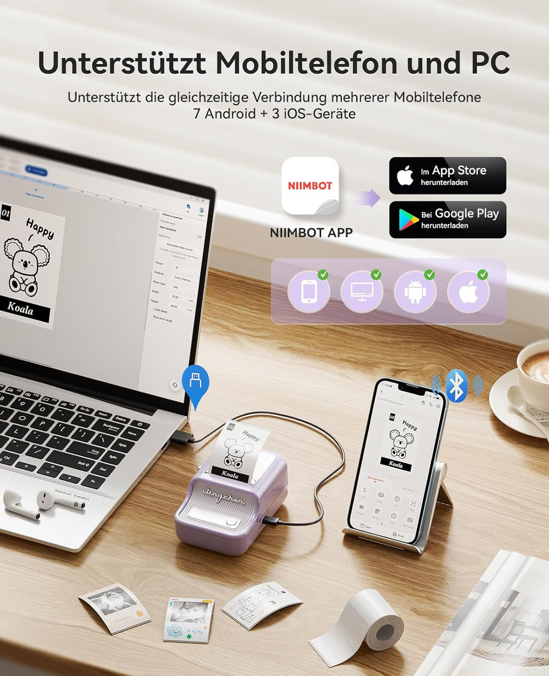 NIIMBOT B21 Pro - Tiskárna štítků s dvoubarevným tiskem