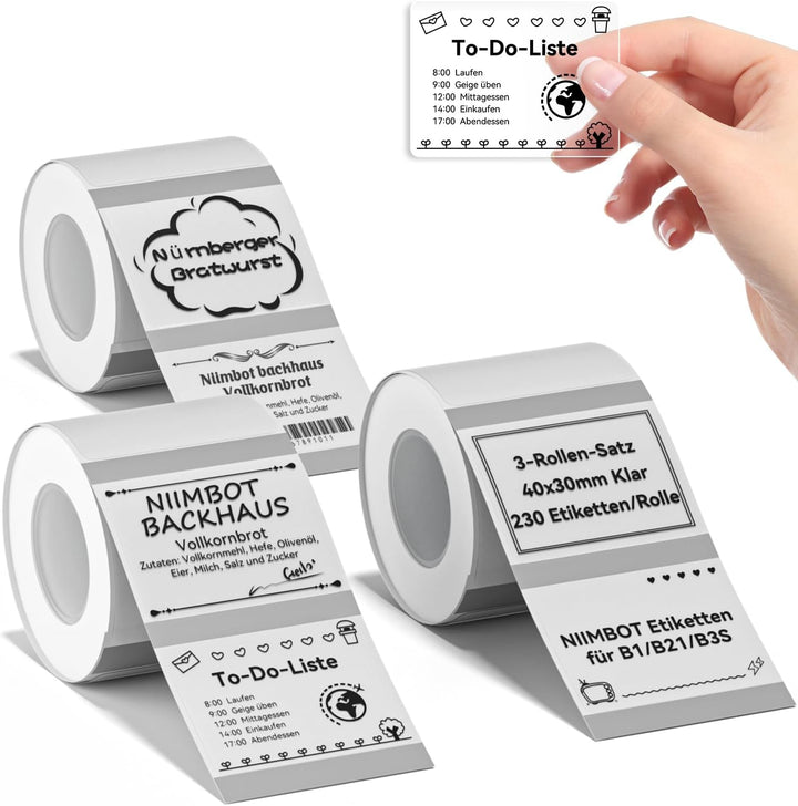 Niimbot átlátszó öntapadós címkék B21, B21S, B1, B3S nyomtatókhoz