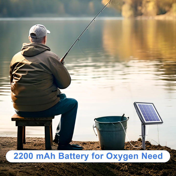 PChero Solární provzdušňovač jezírka – 2200 mAh baterie, 2 režimy, 2 W