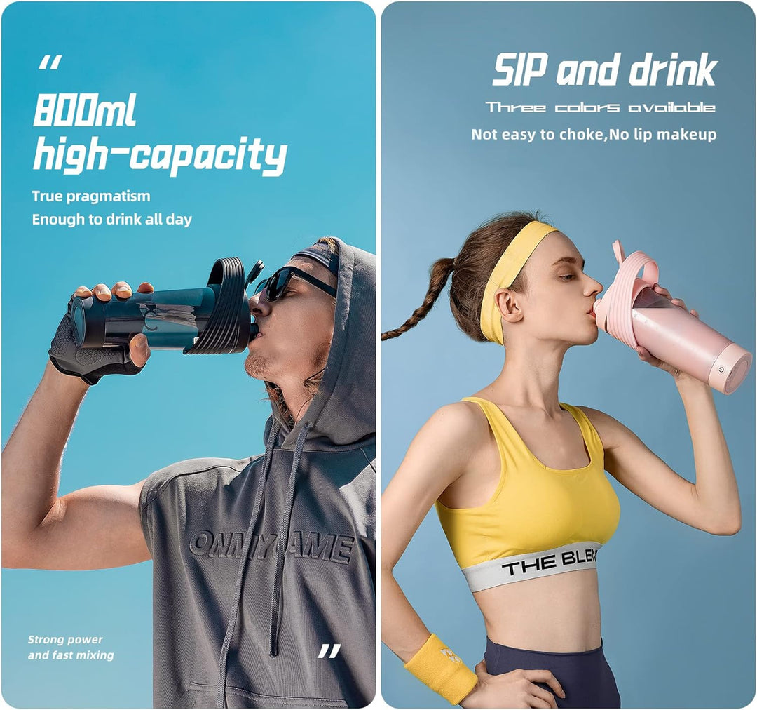 Flintronic Přenosný elektrický šejkr na protein 800 ml, Černá