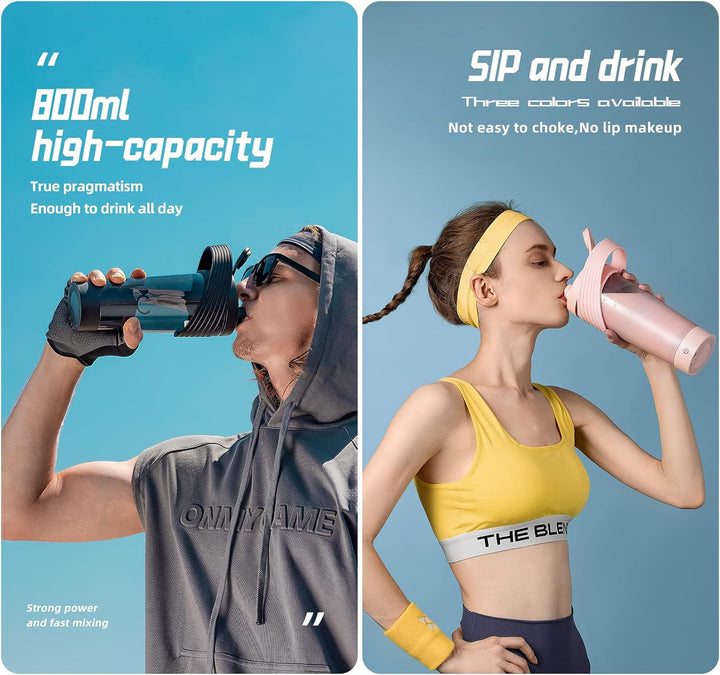 Flintronic Přenosný elektrický šejkr na protein 800 ml, Černá