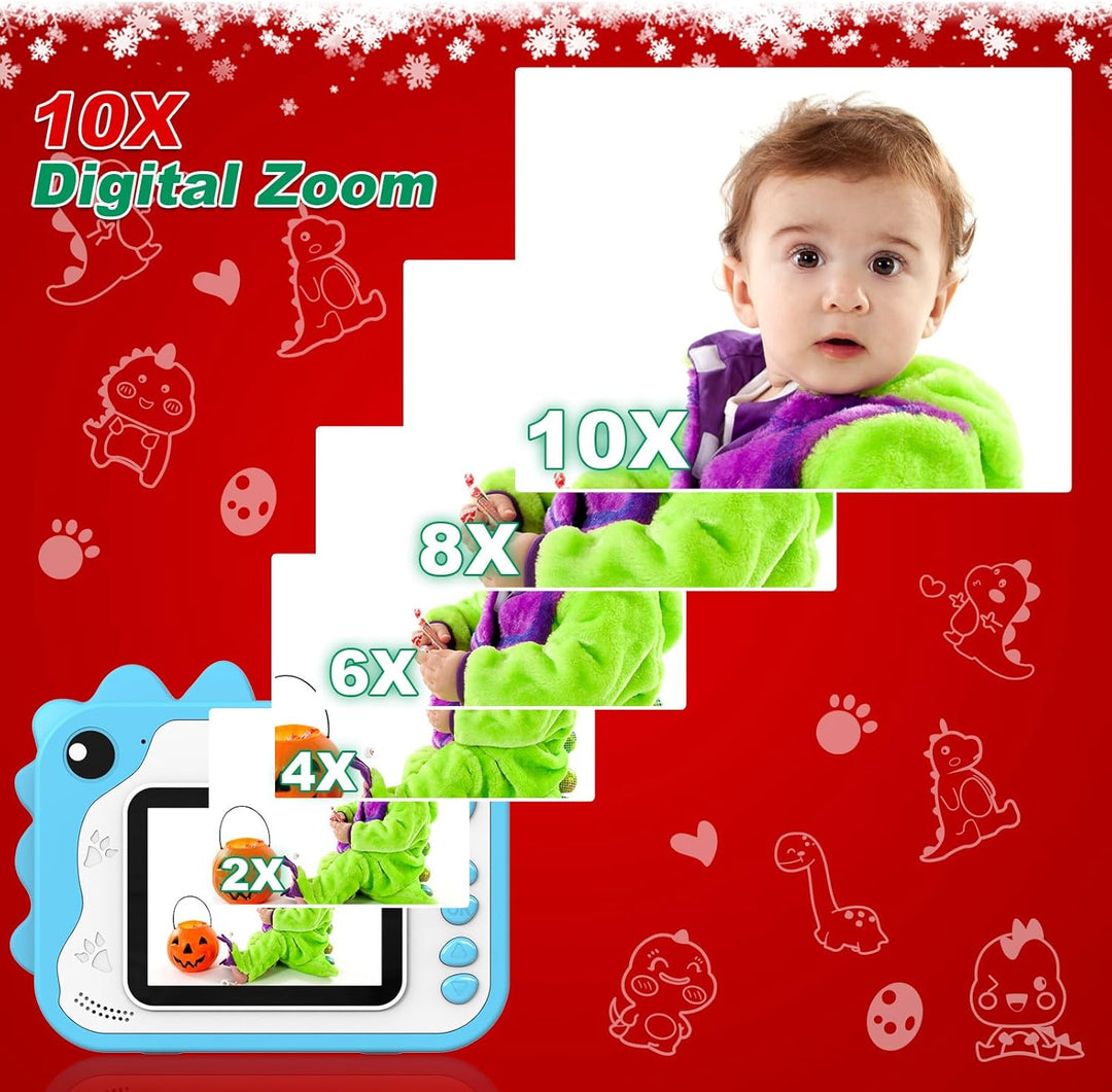 Uleway Kids Instant Camera with Instant Print | Dinosaur Theme