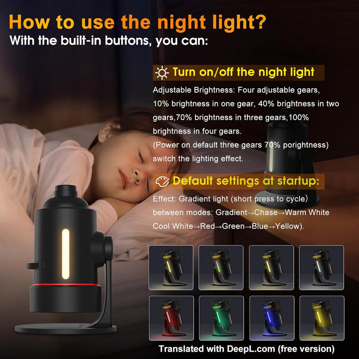 Galaxy Projector 8th Generation - 10 cartridges with 4K quality images