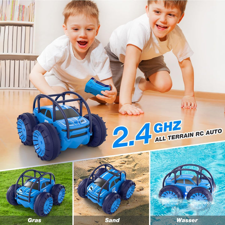 MaxTronic RC waterproof stunt car with LED lights and 360° tricks