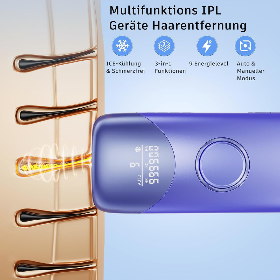 Oupseen 3in1 IPL epilator with cooling function | 9 intensity levels