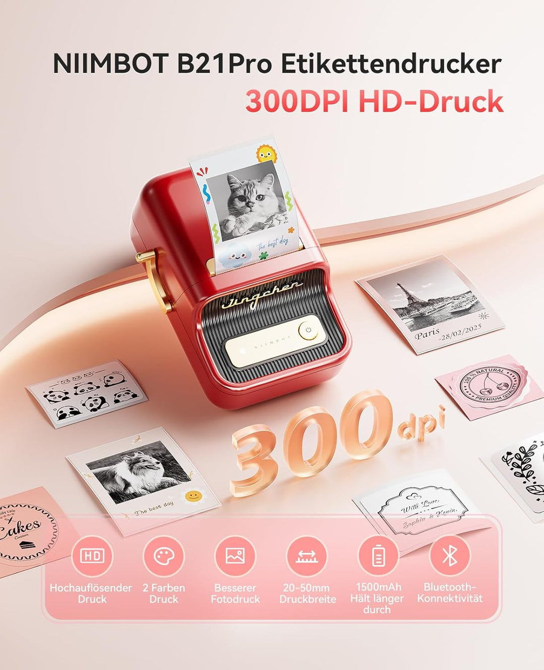 NIIMBOT B21 Pro - Tiskárna štítků s dvoubarevným tiskem