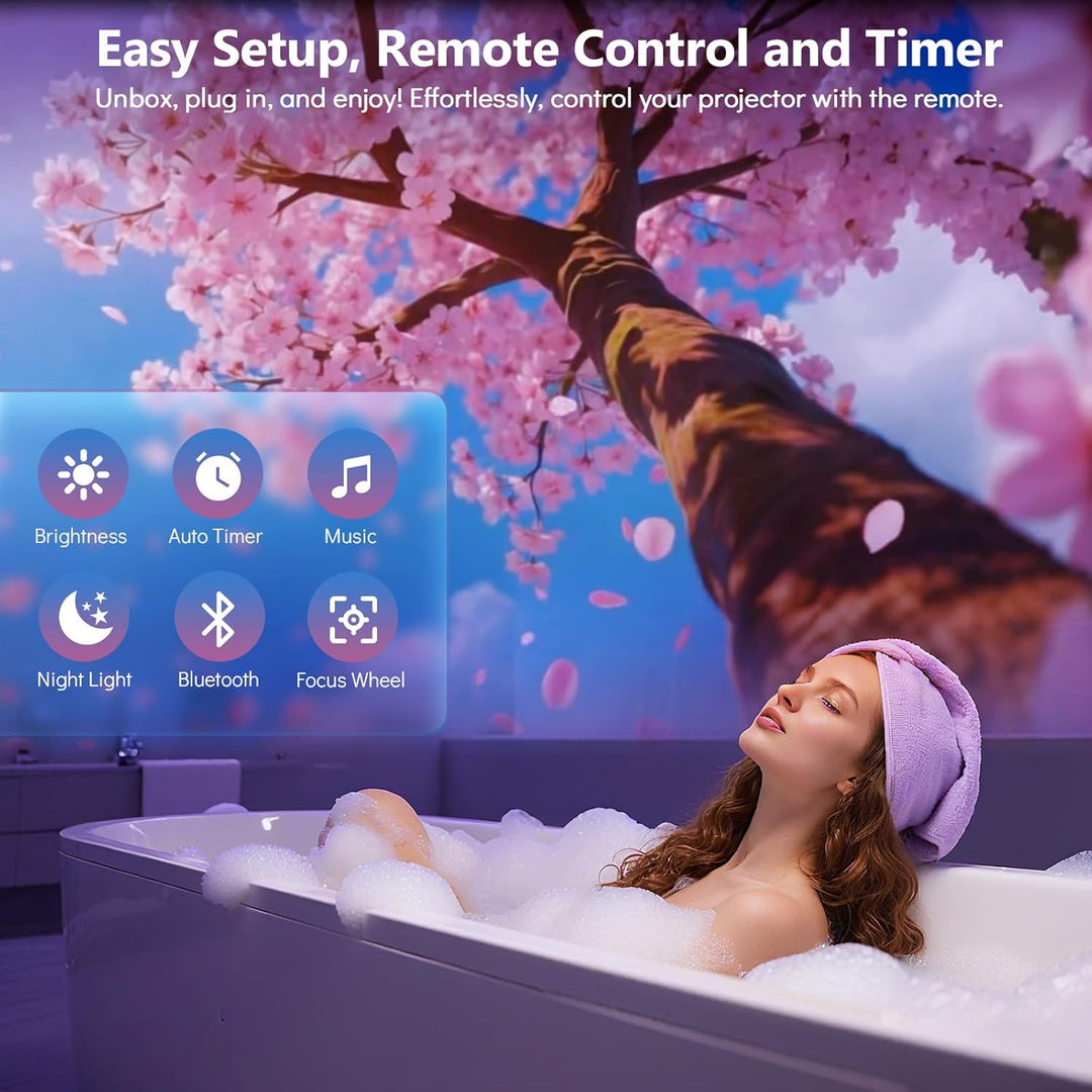 Holographic 3D Projector - 60 Dynamic Scenes, Bluetooth Speaker, Remote Control, Night Light