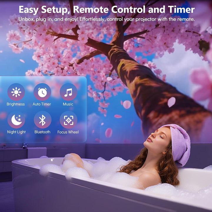Holographic 3D Projector - 60 Dynamic Scenes, Bluetooth Speaker, Remote Control, Night Light