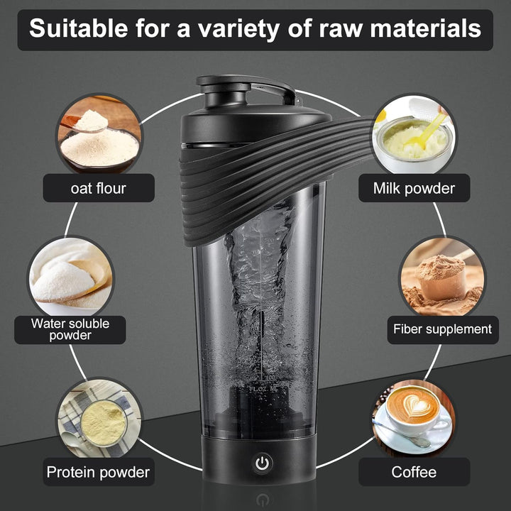 Flintronic Přenosný elektrický šejkr na protein 800 ml, Černá