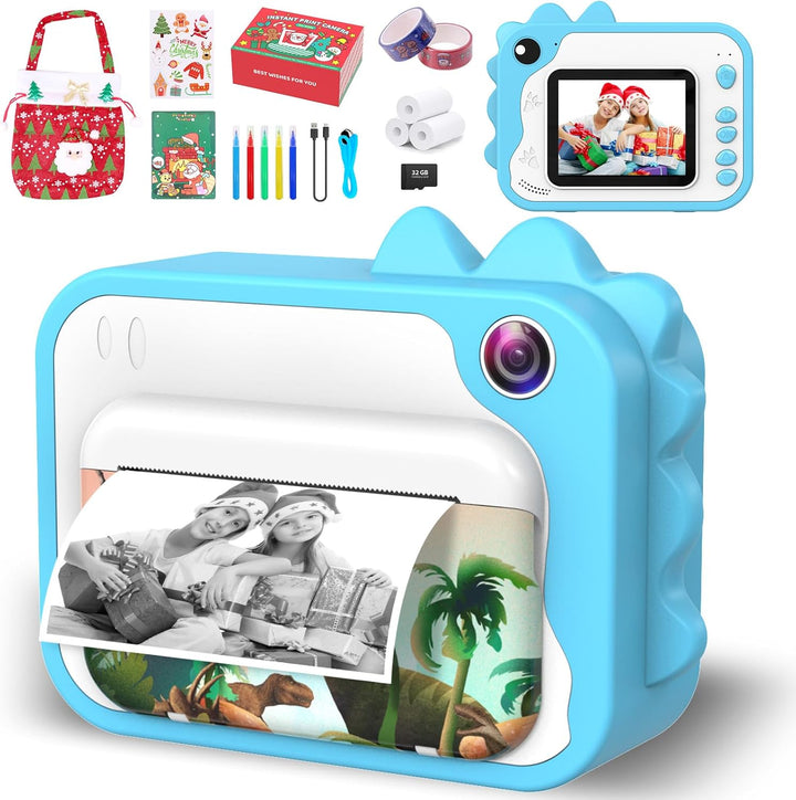 Uleway Kids Instant Camera with Instant Print | Dinosaur Theme