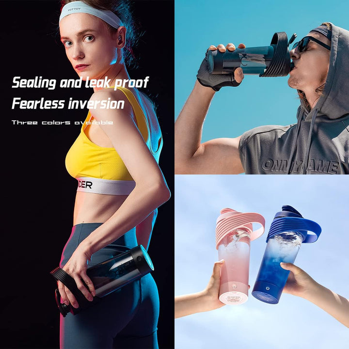 Flintronic Přenosný elektrický šejkr na protein 800 ml, Černá