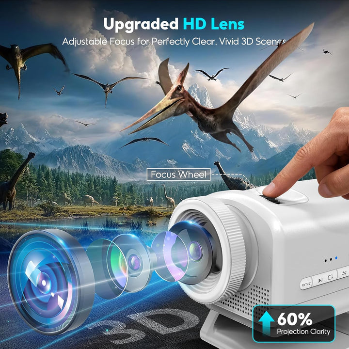 Holographic 3D Projector - 60 Dynamic Scenes, Bluetooth Speaker, Remote Control, Night Light