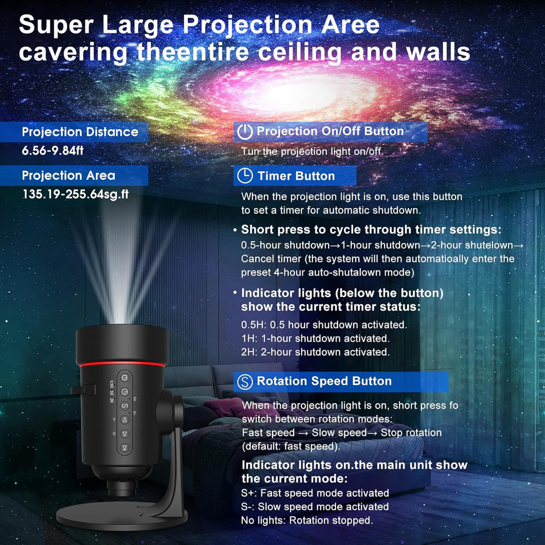 Galaxy Projector 8th Generation - 10 cartridges with 4K quality images