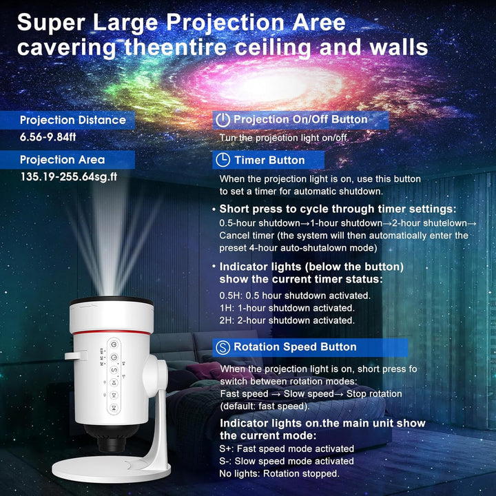 Galaxy Projector 8th Generation - 10 cartridges with 4K quality images