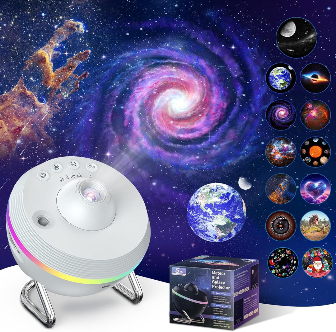 Galaxy Projector with Meteorite Function (5th Generation) | Home Planetarium - 13 Cassettes with 4K Images