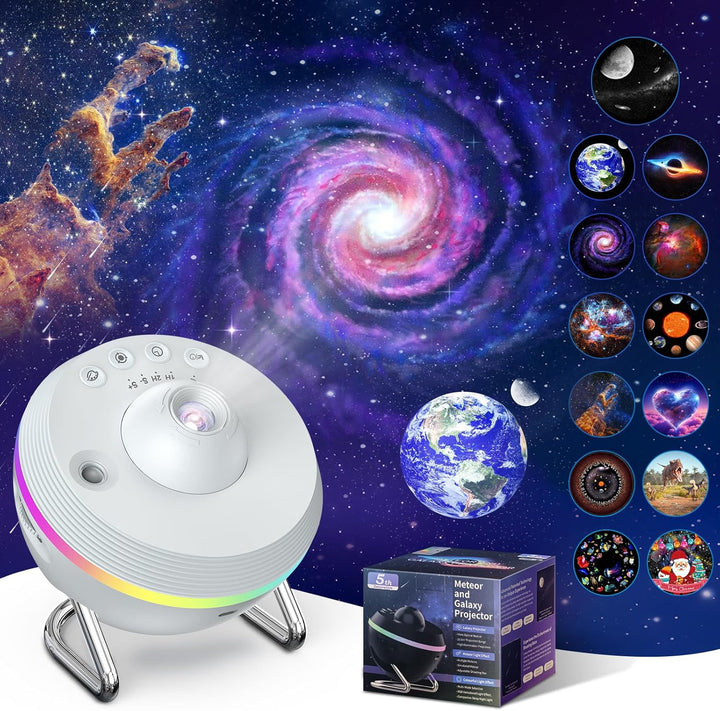 Galaxy Projector with Meteorite Function (5th Generation) | Home Planetarium - 13 Cassettes with 4K Images
