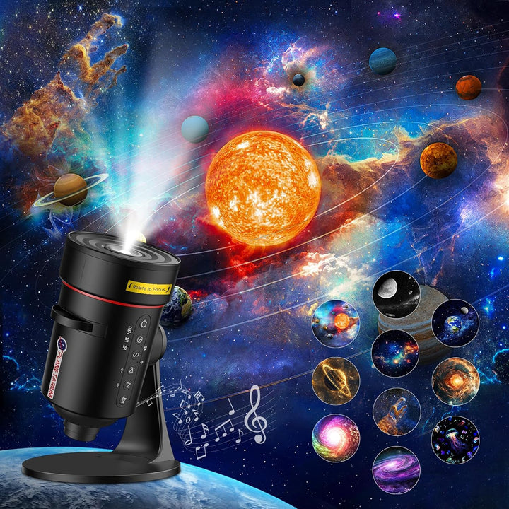 Galaxy Projector with Meteorite Function (8th Generation) - 10 Cartridges with 4K Quality Images