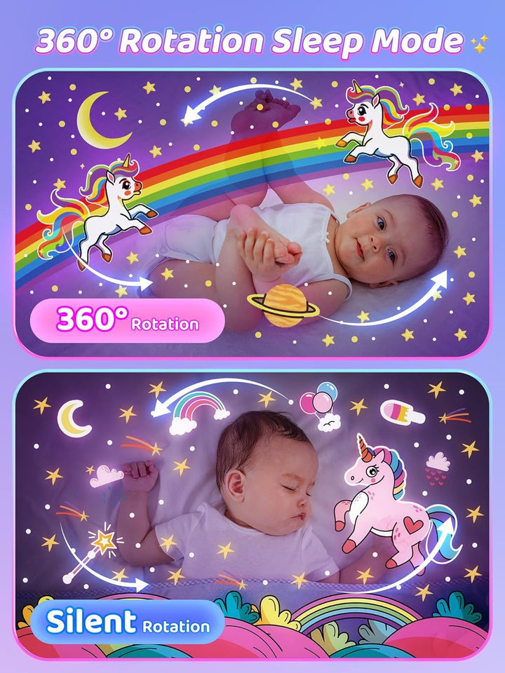 Carousel night sky projector with unicorn and little mermaid projection | A gift for girls