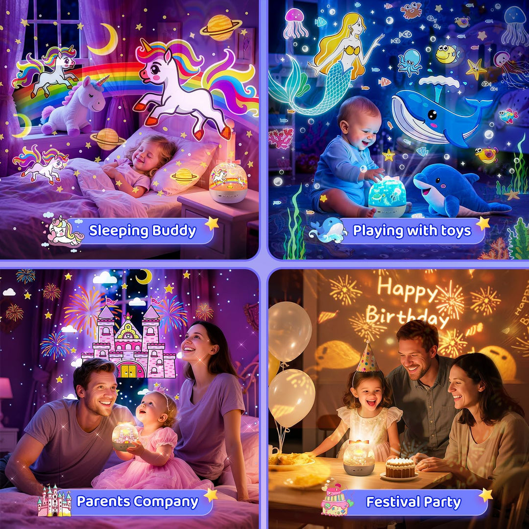 Children's night sky projector with fairy tale themes