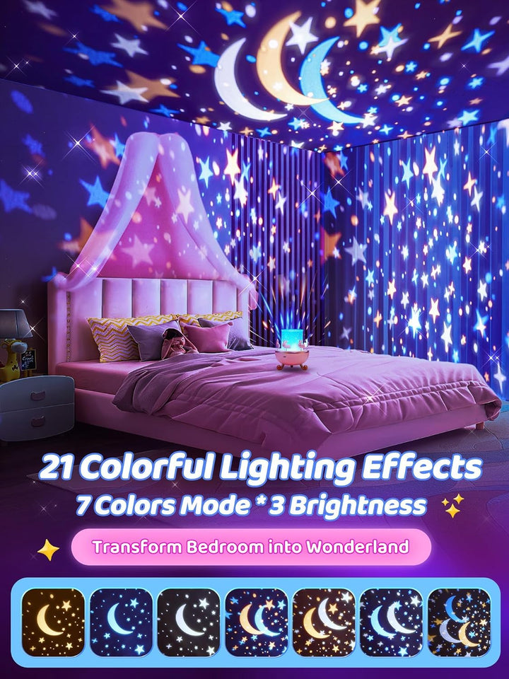 Carousel night sky projector with unicorn and little mermaid projection | A gift for girls