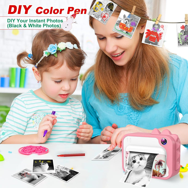 Uleway Kids Instant Camera with Instant Print | Dinosaur Theme