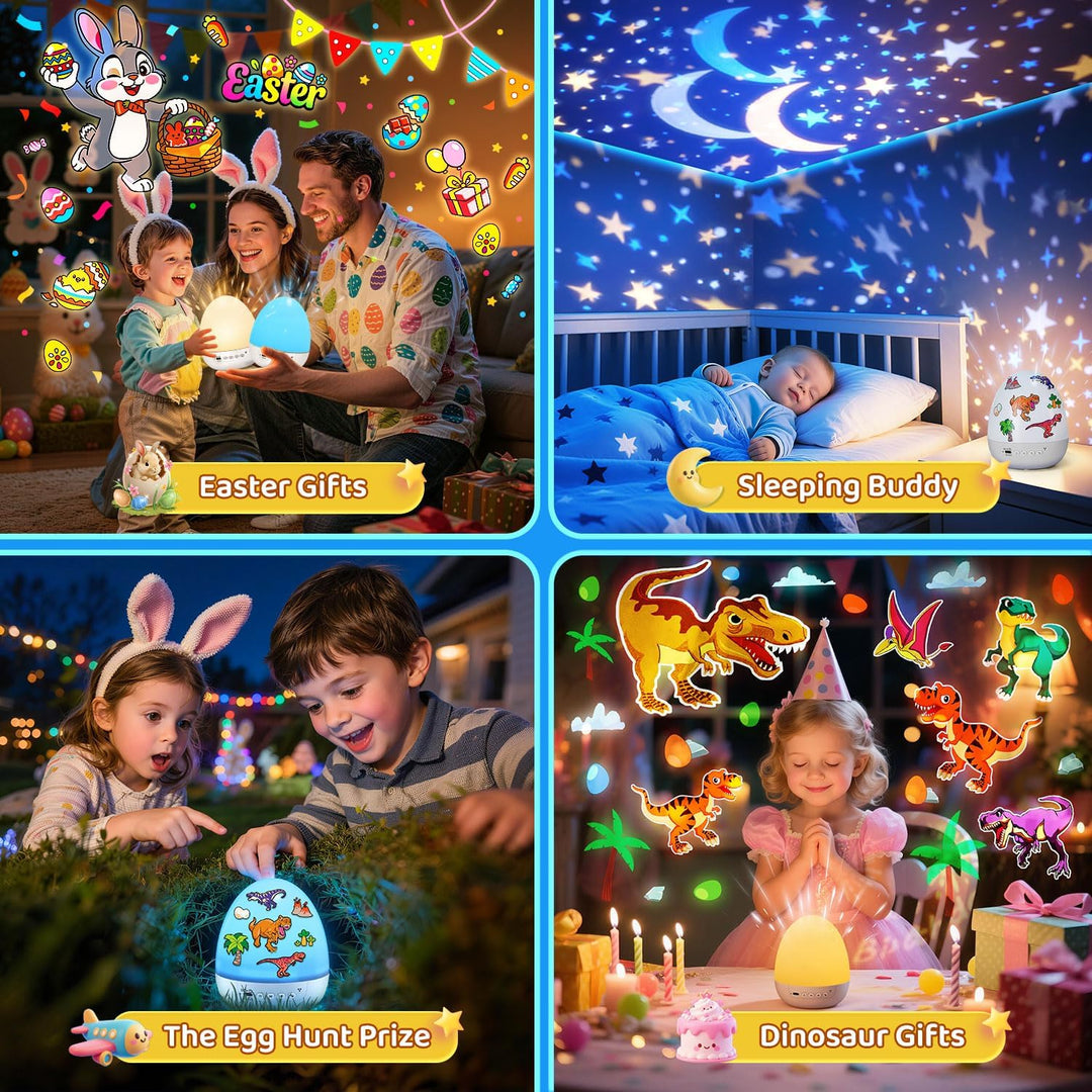 Dinosauří projektor pro děti s pohádkovými motivy, hudbou a kreativní sadou