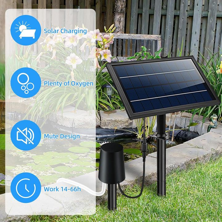 Fapiere Solární provzdušňovač jezírka AP016 – 2200 mAh baterie, 3 režimy, 8 W panel