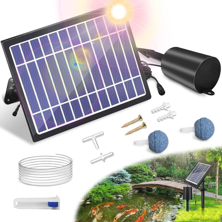 Fapiere Solar pond aerator 4 W - with 2200 mAh battery, 3 operating modes