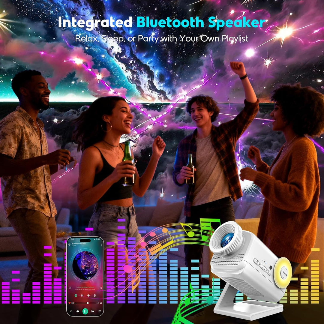 Holographic 3D Projector - 60 Dynamic Scenes, Bluetooth Speaker, Remote Control, Night Light