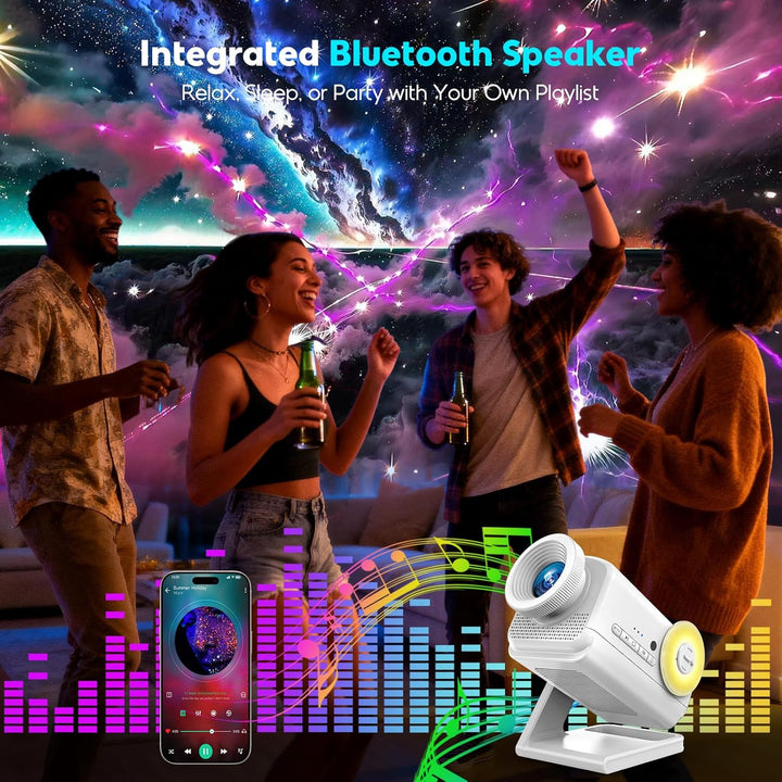 Holographic 3D Projector - 60 Dynamic Scenes, Bluetooth Speaker, Remote Control, Night Light