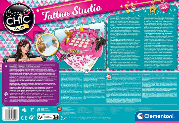 Clementoni Crazy Chic tattoo studio for kids