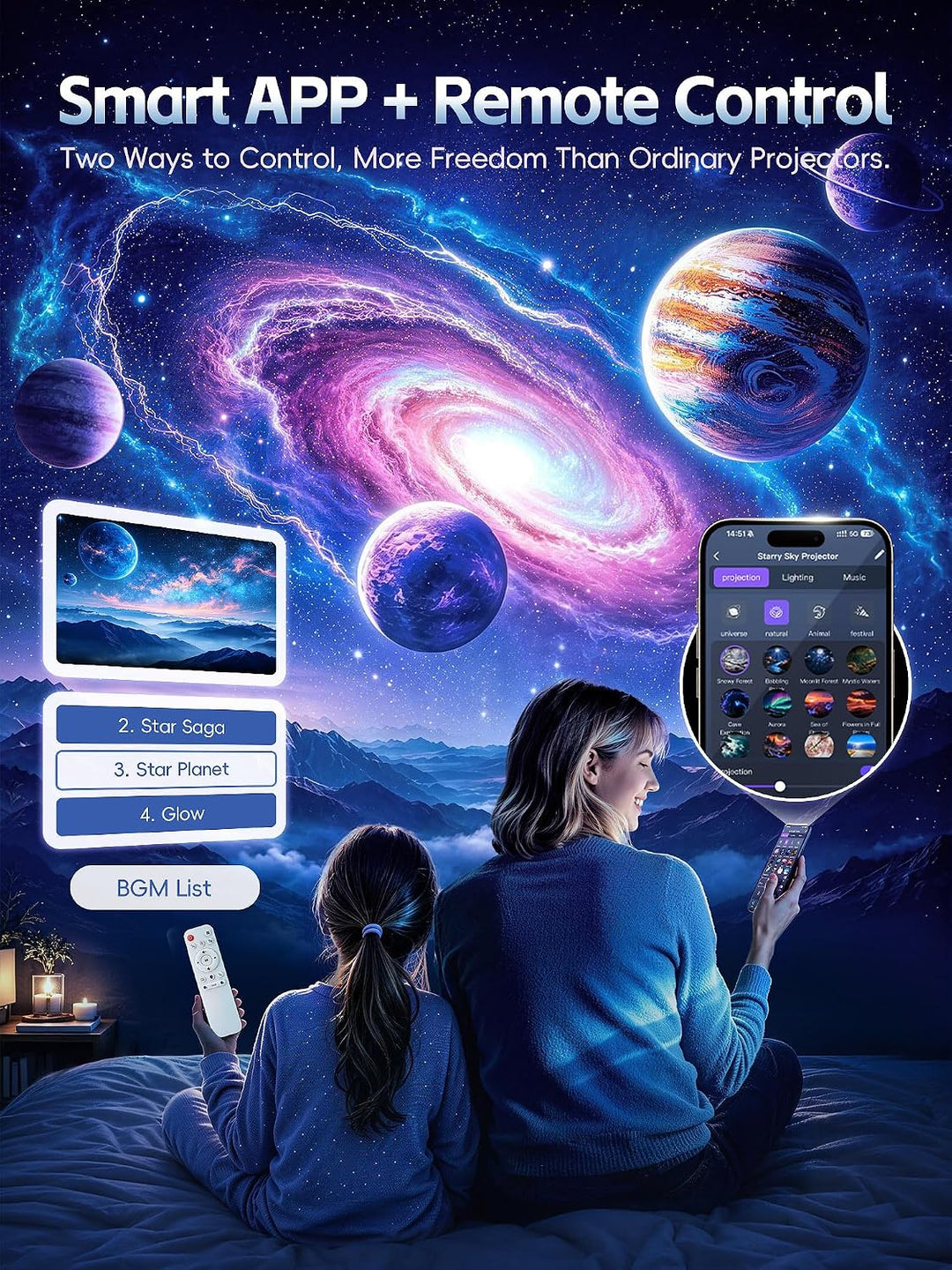 Nanxin SK19 PRO – dynamický projektor galaxie s aplikací Smart Life