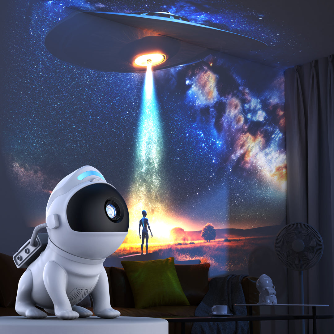 Space Dog Style Galaxy Projector - 13 Cartridges, Remote Control