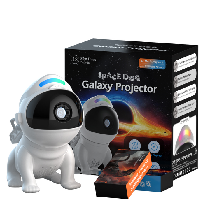 Space Dog Style Galaxy Projector - 13 Cartridges, Remote Control