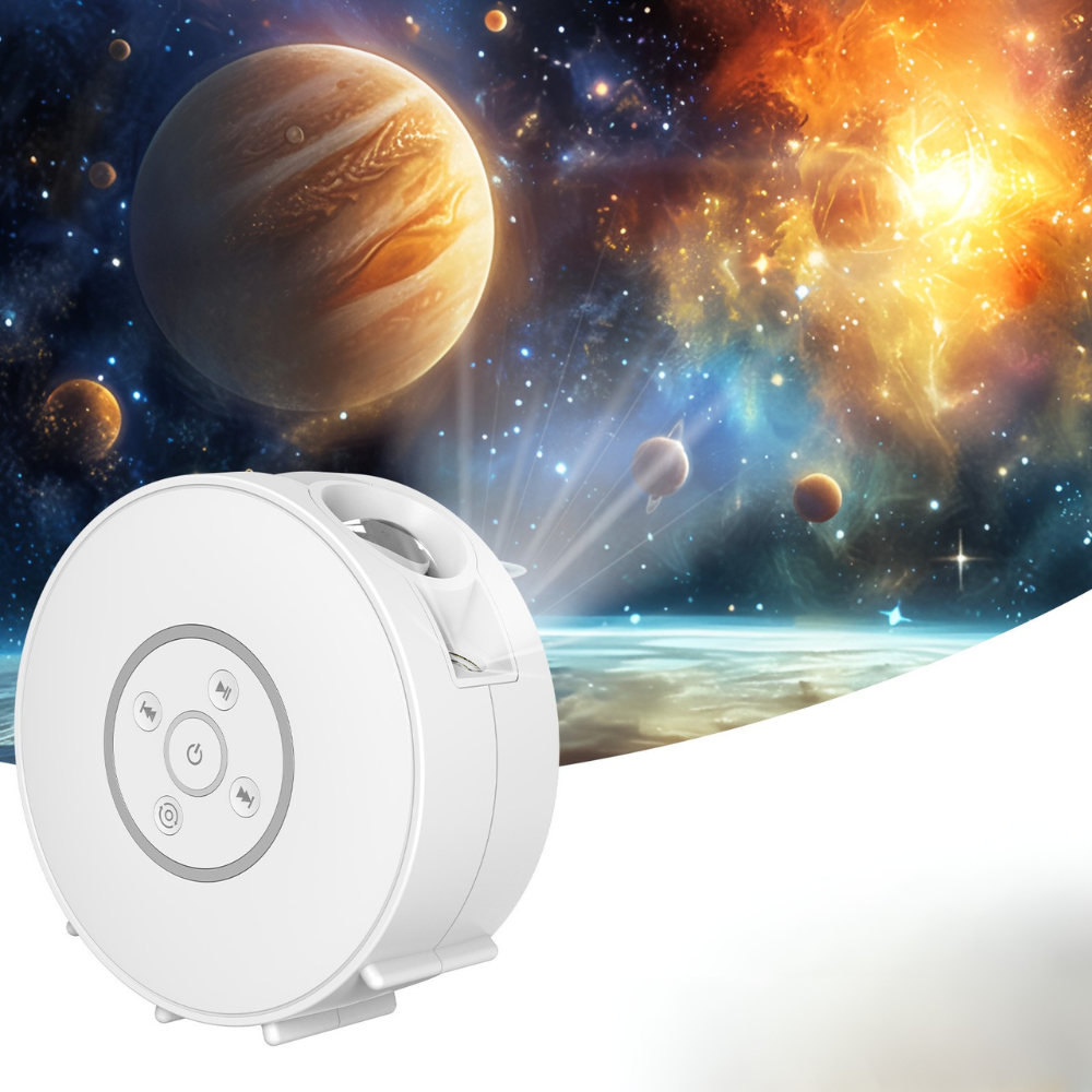 Galaxy and night sky projector - 6 image cassettes, Bluetooth speaker, app control