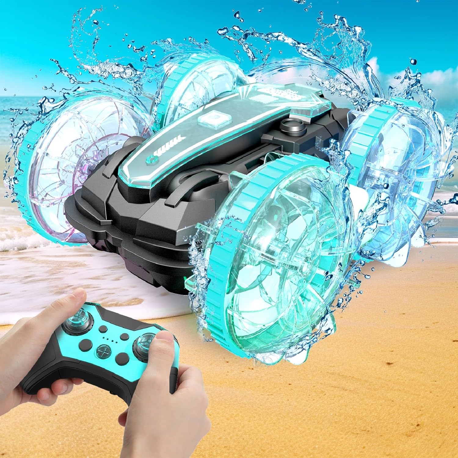 Amphibious RC Car for remote control on any surface Driving on water NaDarky.cz