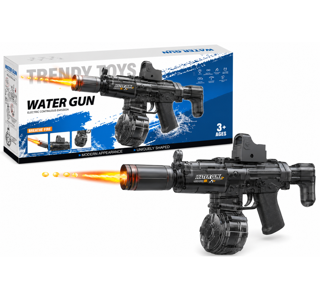 BATTLE Electric water pistol AK47 – light effects, range 8–10 m, 270 ml magazine