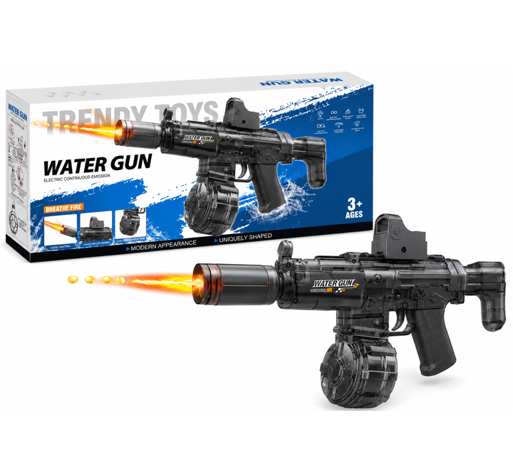BATTLE Electric water pistol AK47 – light effects, range 8–10 m, 270 ml magazine