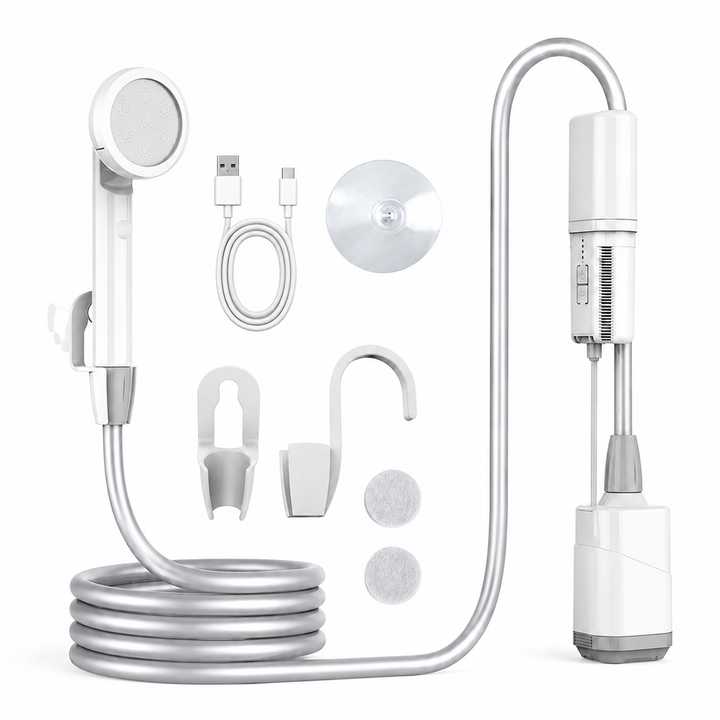 JP-2203 Portable Camping Shower – Cordless Outdoor Shower with Battery and USB-C Charging