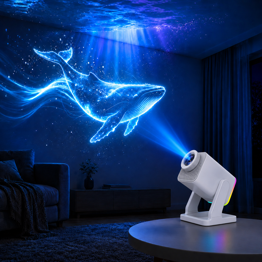 Nanxin dynamický 3D projektor galaxie SK11 – 60 scén, RGB světlo a Bluetooth reproduktor