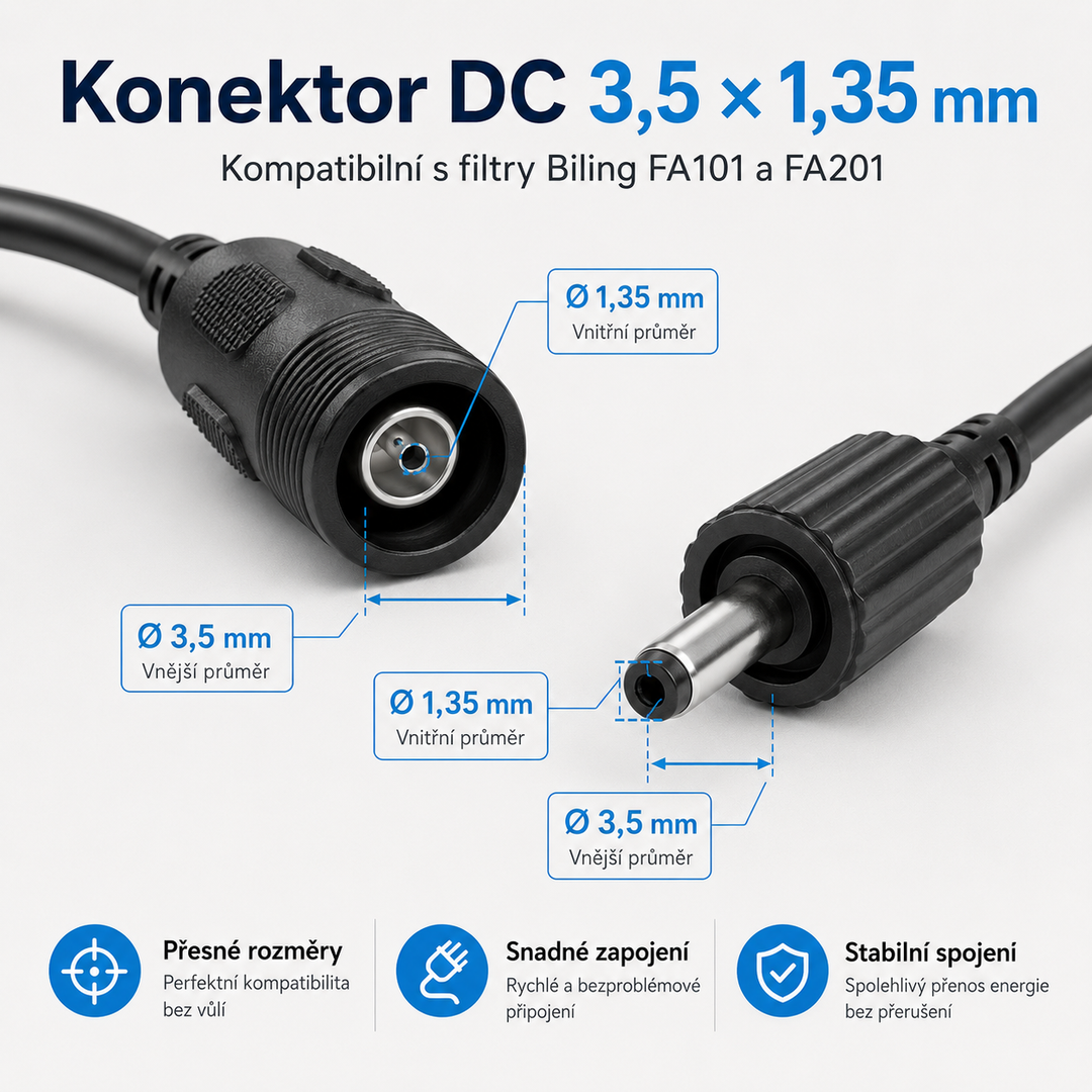 Biling Prodlužovací kabel pro solární jezírkové filtry FA101 a FA201 – 3 m, IP65
