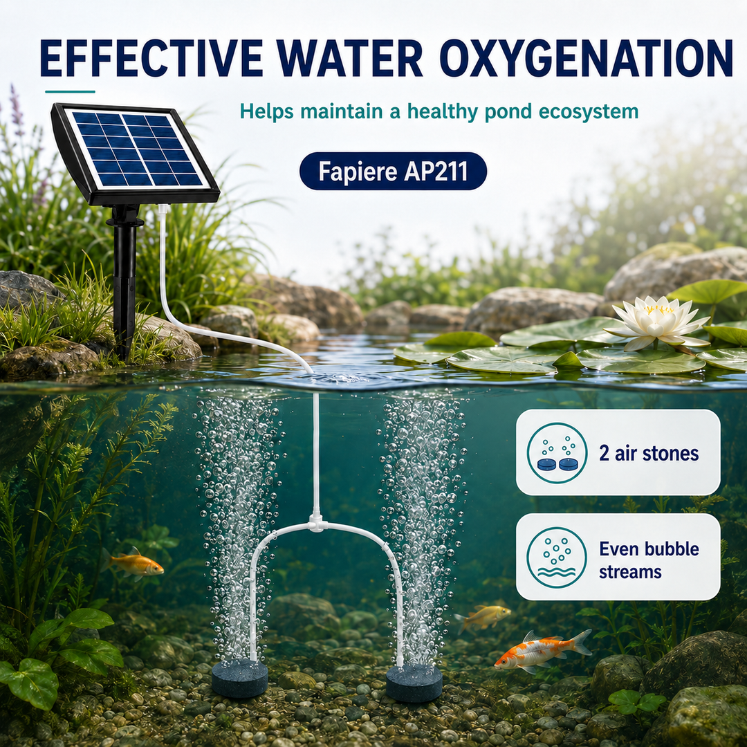 Fapiere Solar Pond Aerator AP211 – 2200 mAh battery, 2 operating modes, 2 W