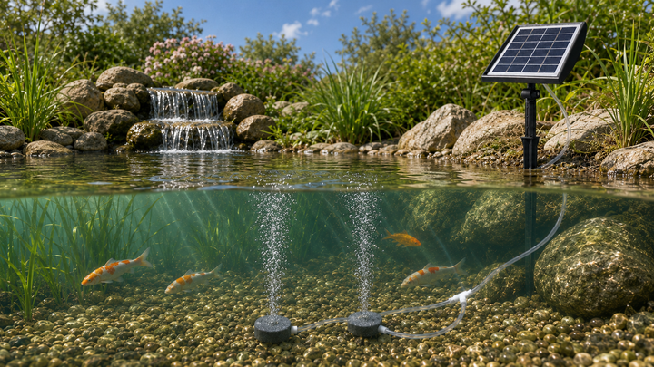 Fapiere Solar Pond Aerator AP211 – 2200 mAh battery, 2 operating modes, 2 W