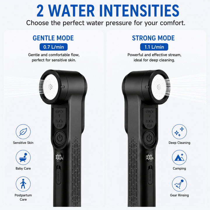 Fapiere Cestovní bidet s elektrickým rozprašovačem - USB-C nabíjení, 2 režimy proudu