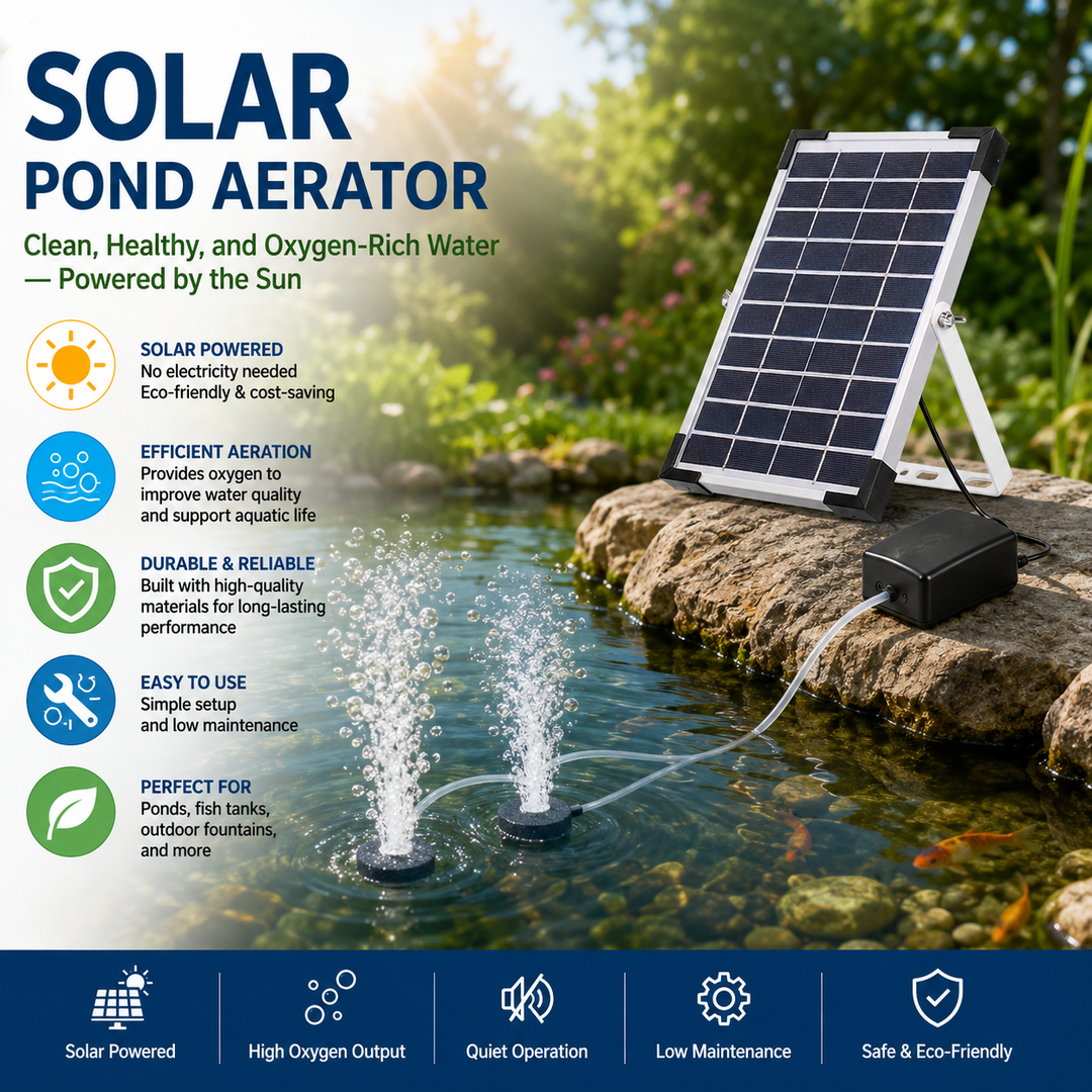 Fapiere Solar Pond Aerator AP206 - 2400 mAh Battery, 2 Modes, 5 W