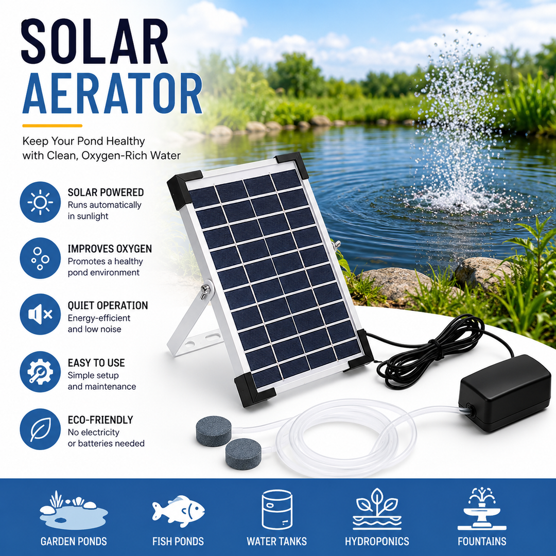 Fapiere Solar Pond Aerator AP206 - 2400 mAh Battery, 2 Modes, 5 W