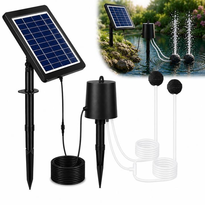 Fapiere Solar Pond Aerator AP015 - 2200 mAh Battery, 3 Operating Modes, 4 W