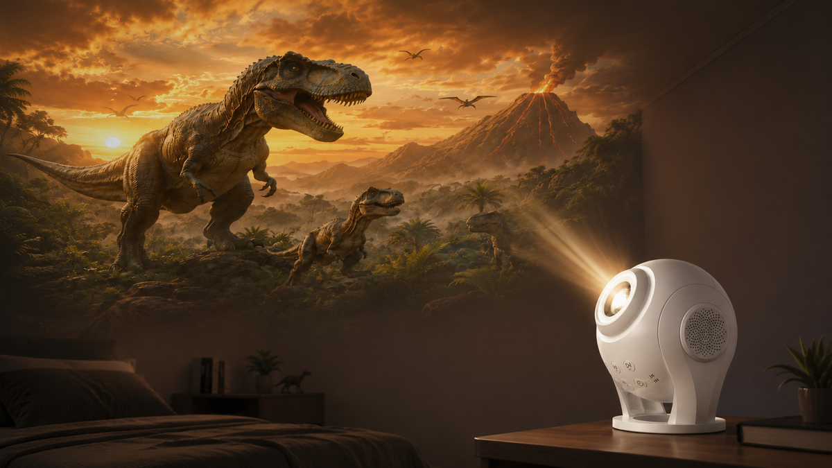 Bolong BL‑VP03 promítající pravěký svět s dinosaury