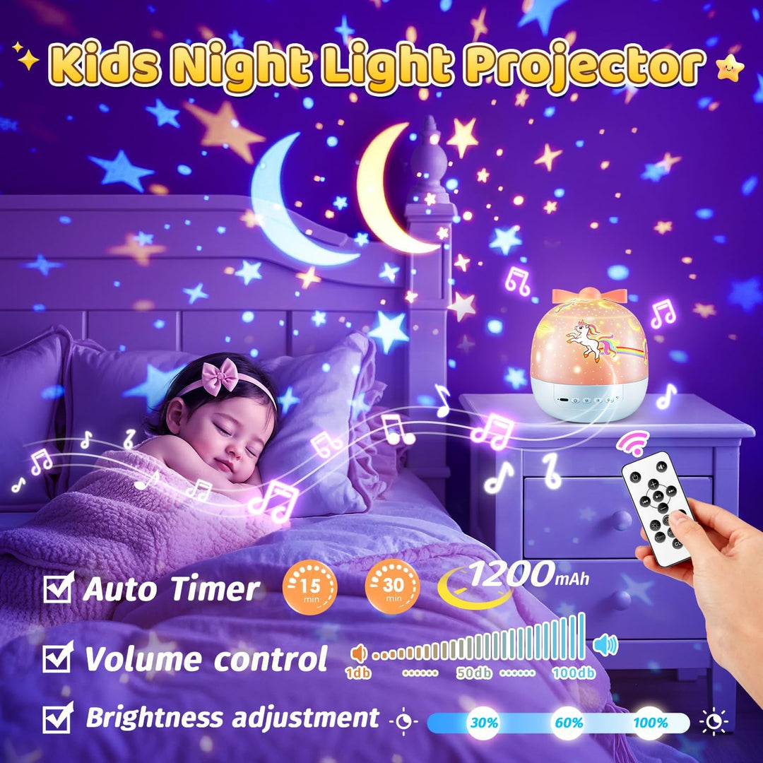 Dětský projektor noční oblohy s pohádkovými motivy